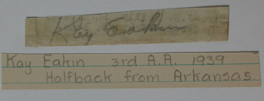 Kay Eakin Arkansas Razorbacks/New York Giants Signed Cut  PSA/DNA 145107