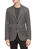 Calvin Klein Men's Slim Fit Heathered Check Blazer Gray Size M