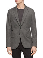 Calvin Klein Men's Slim Fit Heathered Check Blazer Gray Size M