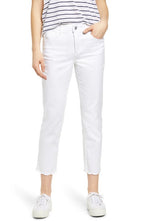 Wit & Wisdom 'Ab'Solution Scallop Hem Straight Leg Jeans in Opw-Optic White  Size 6