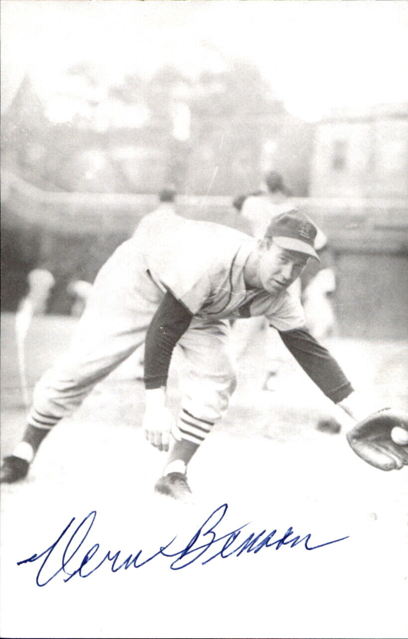 Vern Benson Cardinals d. 2014 Signed/Autographed 3x5  Photo 177953