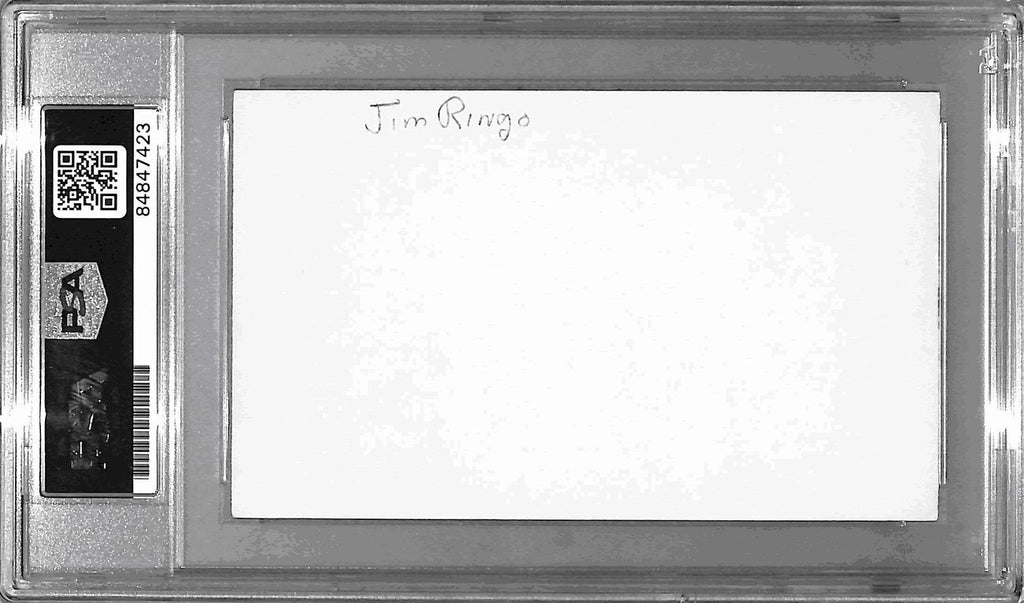 Jim Ringo HOF Autographed 3x5 Index Card Philadelphia Eagles PSA/DNA 179073