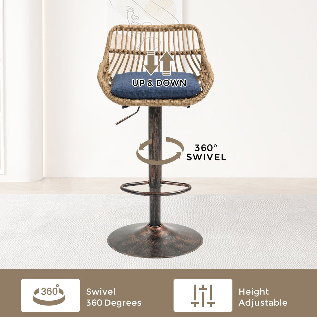 Modern Swivel Bar Stools Adjustable Counter Chairs