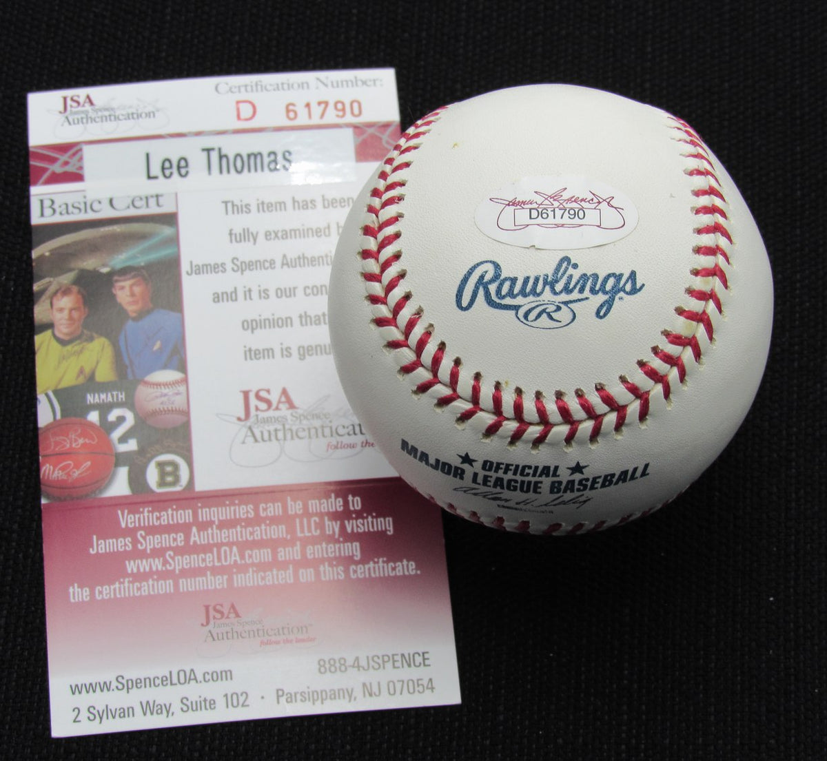 Lee Thomas Signed/Auto Yankees 100th OML Baseball JSA Inscr  186841