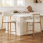 Upholstered Counter Height Bar Stools Island (Set of 2) - Beige