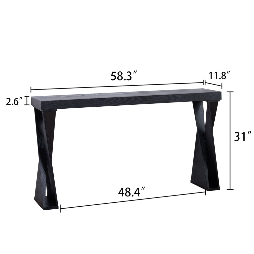 Console Table With Crossed Legs For Hallway - Black