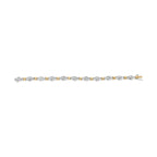 10k Two-Toned Gold 2.00 Cttw Channel Set Baguette-Diamond Weave and  "X" Spiral Link Bracelet (H-I Color, I1-I2 Clarity) - 7"
