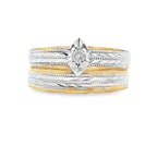 Diamond Engagement Ring Set Sterling Silver 14KT Gold