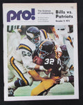 December 9, 1973 Buffalo Bills vs. New England Patriots NFL Game Program 172208
