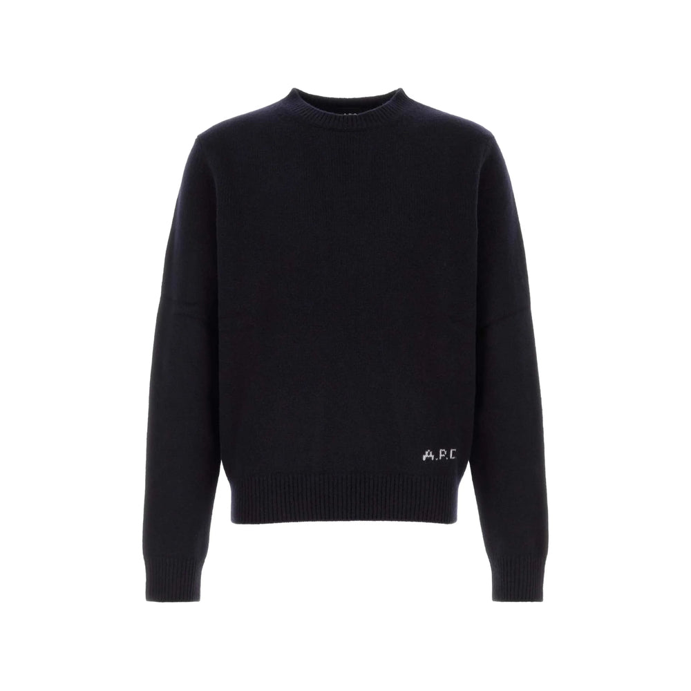 Crew Neck Wool Sweater Blue