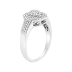 .925 Sterling Silver 1/3 Cttw Pave Set Round-Cut Diamond Braided Halo Cocktail Ring (I-J Color, I2-I3 Clarity) - Size 7