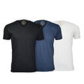 Semi-Fitted V Neck T-Shirt // Black + Navy + White // Pack of 3