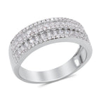 CZ 7mm Elegant Sterling Silver Plated Fashion Engagement Ring
