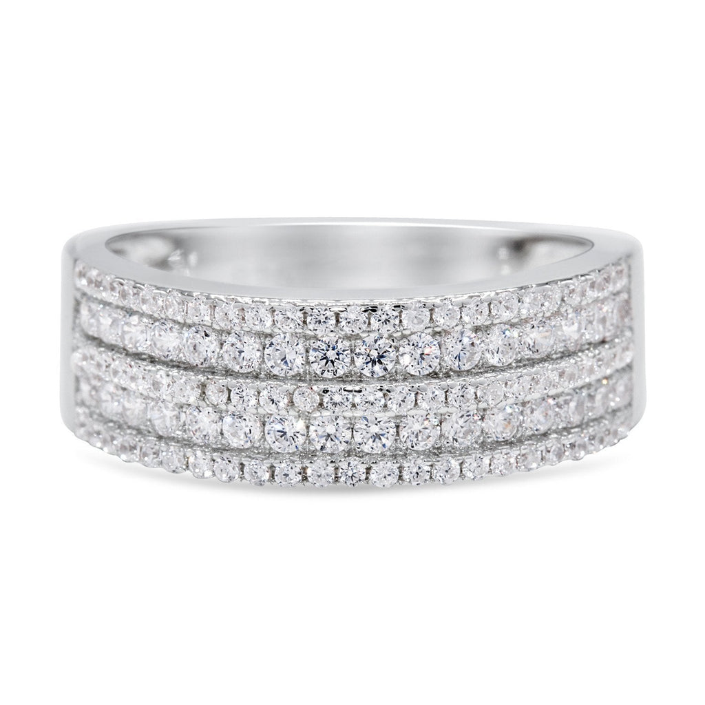CZ 7mm Elegant Sterling Silver Plated Fashion Engagement Ring