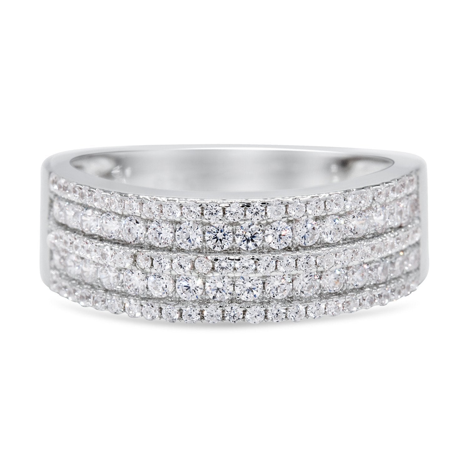 CZ 7mm Elegant Sterling Silver Plated Fashion Engagement Ring
