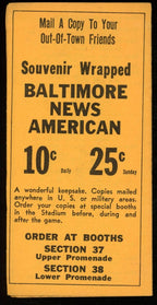 Baltimore News American 1966 World Series 2.75x5.5 Pocket Almanac of Facts