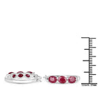 1.81 Carat Genuine Ruby and White Diamond .925 Sterling Silver Earrings