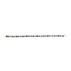 14K Yellow Gold Multi-Gemstone  and Diamond Halo Rainbow Tennis Bracelet