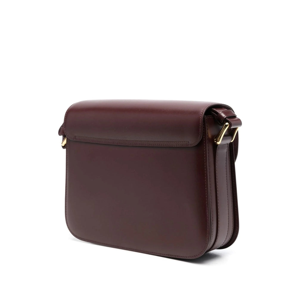 Shoulder Bag Red Calf Leather