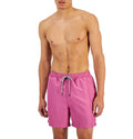 INC International Concepts Men's Regular Fit Quick Dry Solid 5 Swim Trunks Pink Size Large
