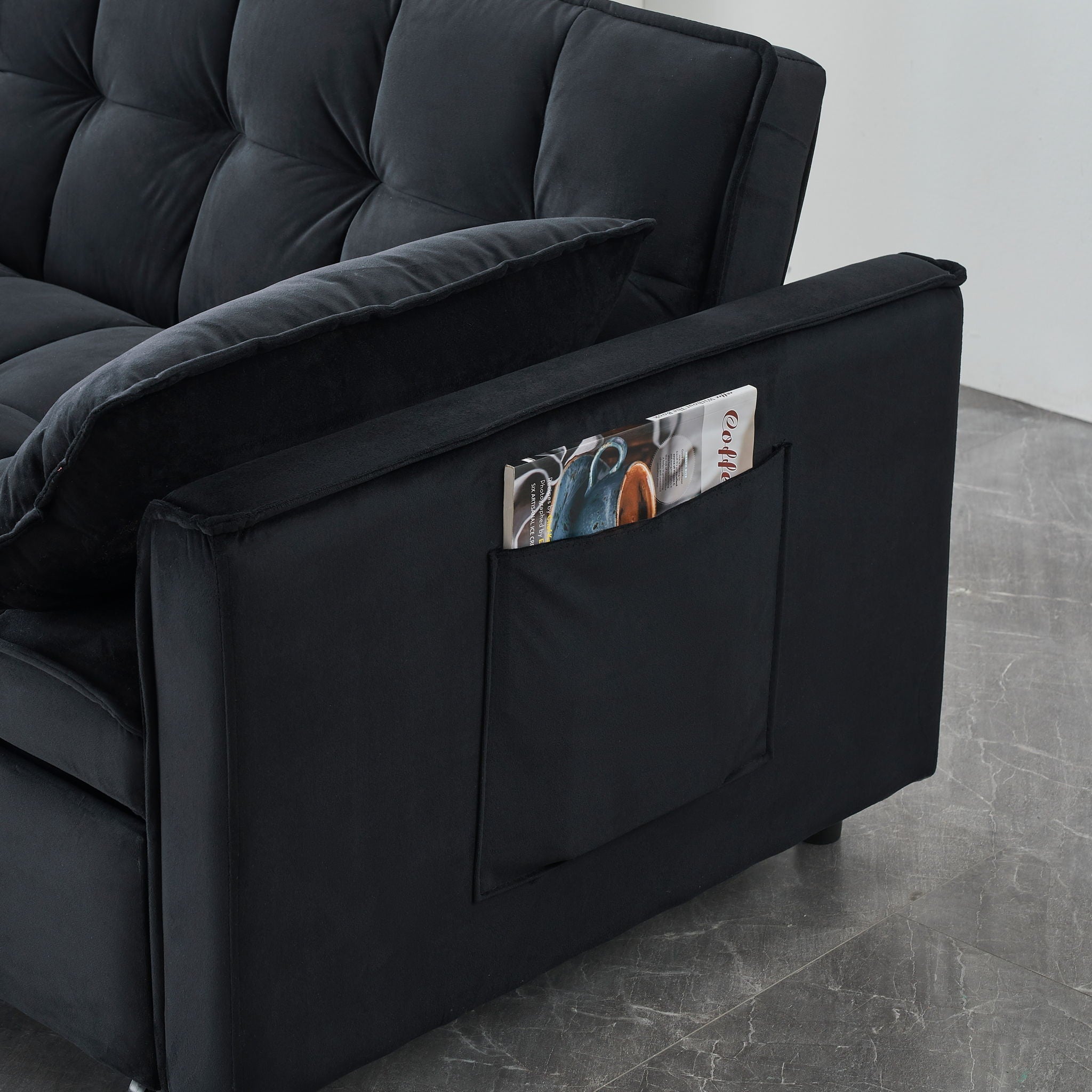 Sofa Bed With Pockets, 3 In 1 Convertible