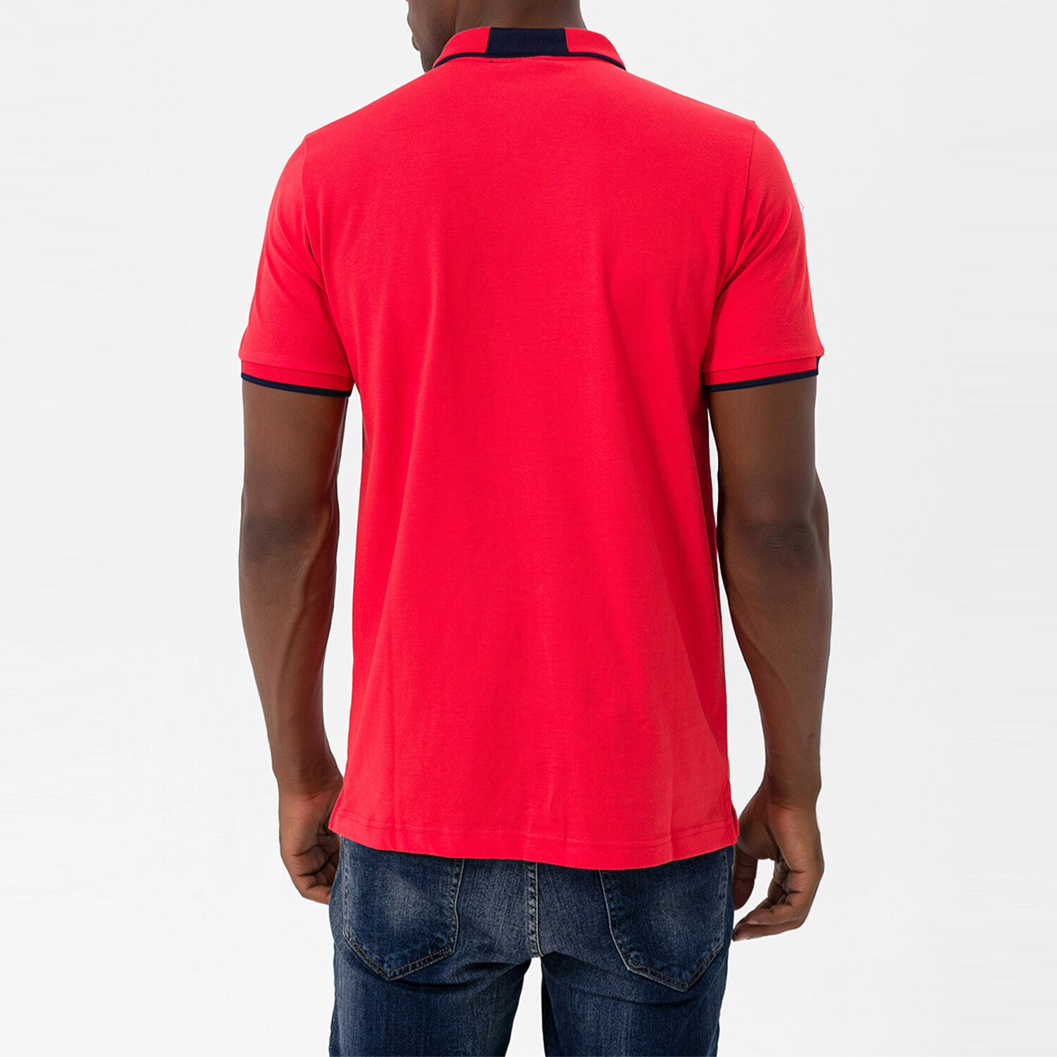 Marcelo Short Sleeve Polo Shirt // Red + Navy