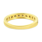 IGI Certified 1/2 Cttw Diamond 10K Yellow Gold Prong Set Beaded Milgrain Band Style Ring (J-K Color, I2-I3 Clarity) - Size 7