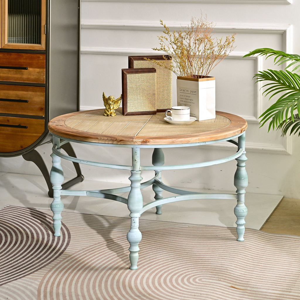 Round Top Carved Table