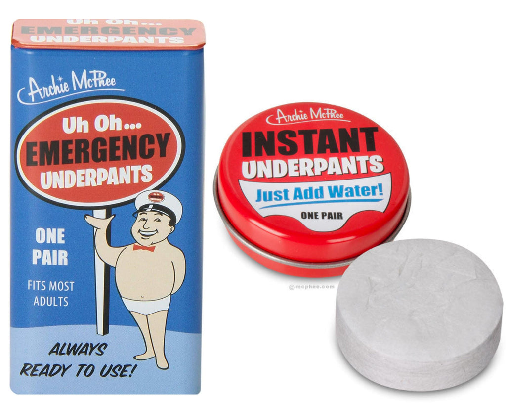 1 Emergency Underpants + 1 Instant Undies ~ COMBO SET - Archie McPhee