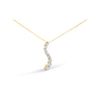 AGS Certified 14k White Gold 3.0 Cttw Baguette and Brilliant Round-Cut Diamond Journey 18" Pendant Necklace (F-G Color, I1-I2 Clarity)