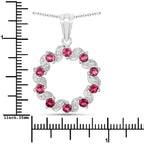 1.30 Carat Genuine Pink Tourmaline and White Topaz .925 Sterling Silver Pendant