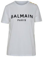 Balmain White Cotton T-Shirt Women