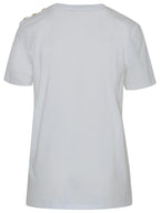 Balmain White Cotton T-Shirt Women