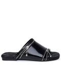 Burberry Black Leather Slippers Women