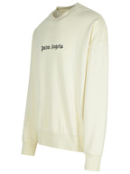 Palm Angels Cream Cotton Sweatshirt Men