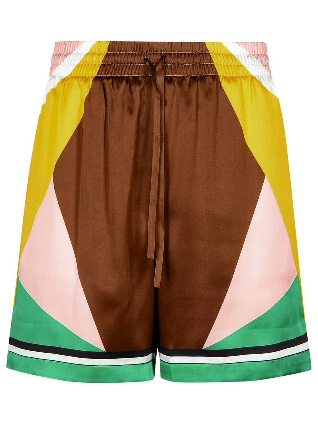 Casablanca 'Geometric' Multicolor Silk Bermuda Shorts Men