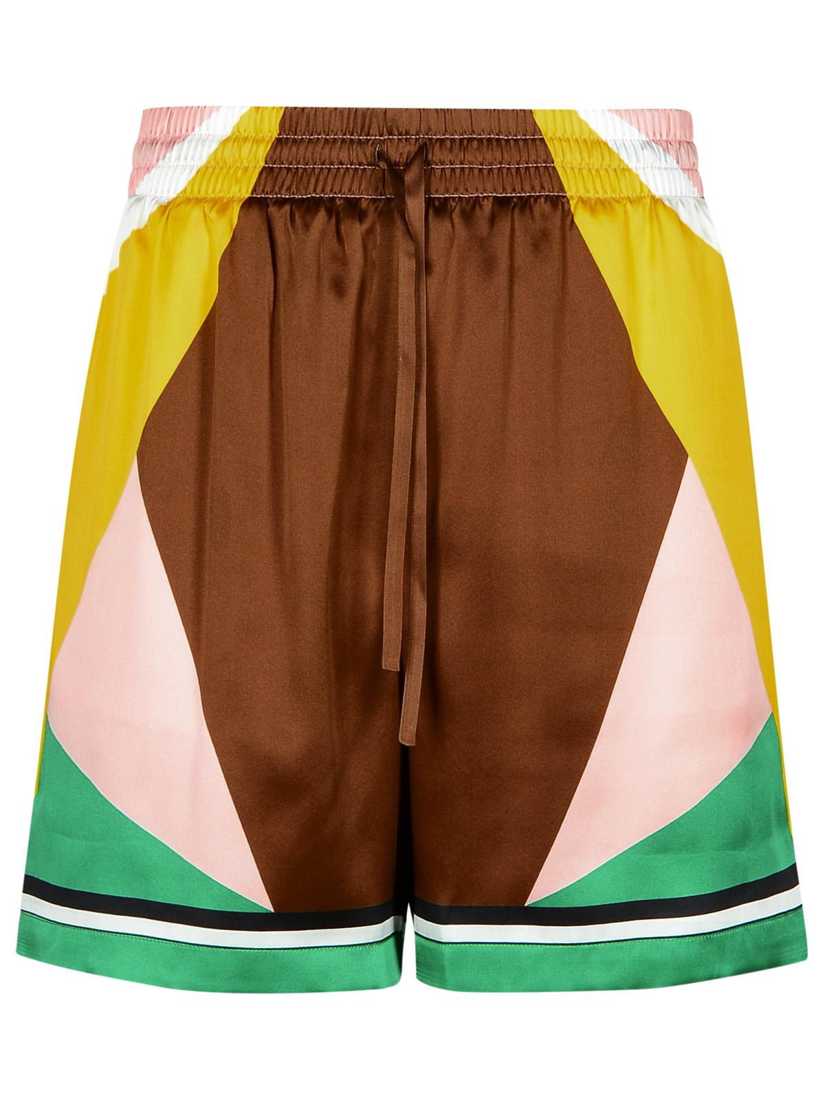 Casablanca 'Geometric' Multicolor Silk Bermuda Shorts Men