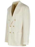 Eleventy Cream Cotton Blend Blazer Men