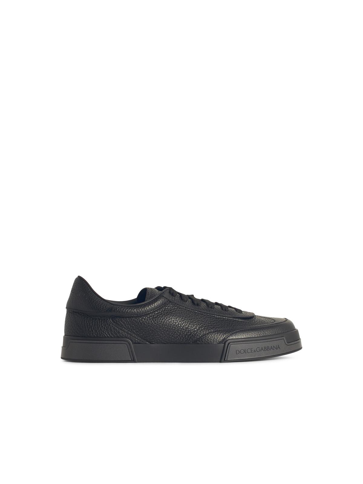 Dolce & Gabbana 'Portofino' Black Leather Sneakers Men