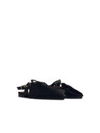 Ganni 'Big Bow' Black Polyester Ballet Flats Women