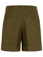 Jil Sander Green Linen Shorts Women