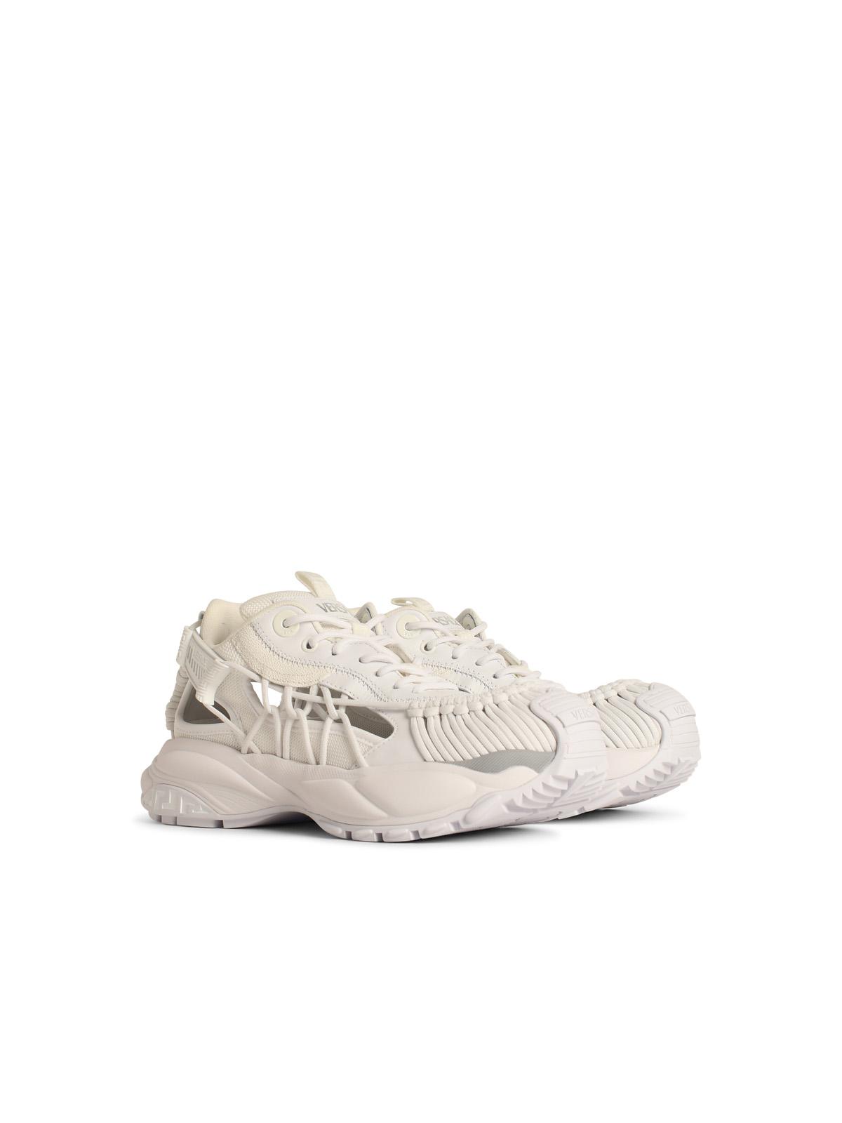 Versace 'Mercury' White Leather Blend Sneakers Men