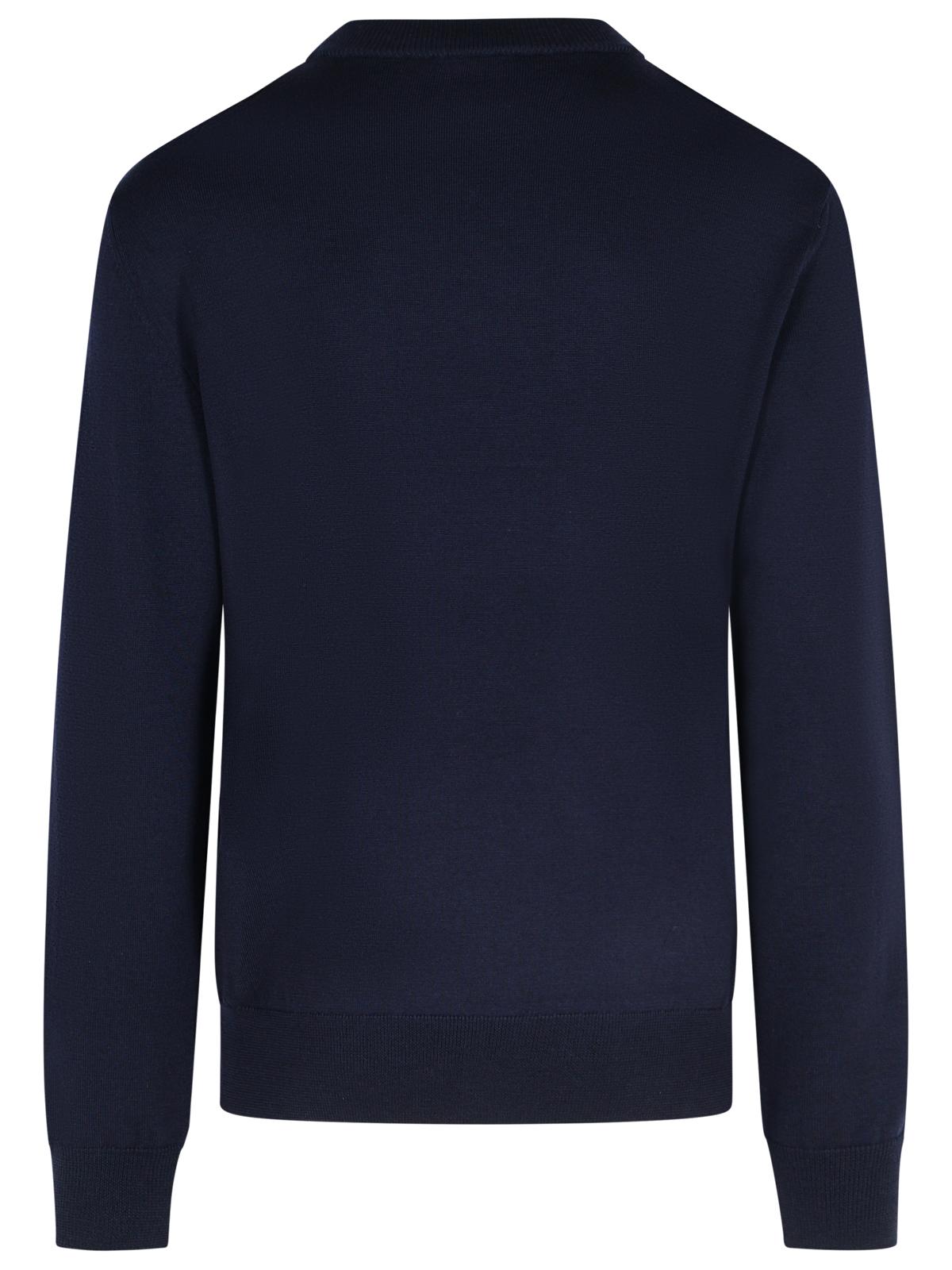 Balmain Navy Merino Wool Sweater Men