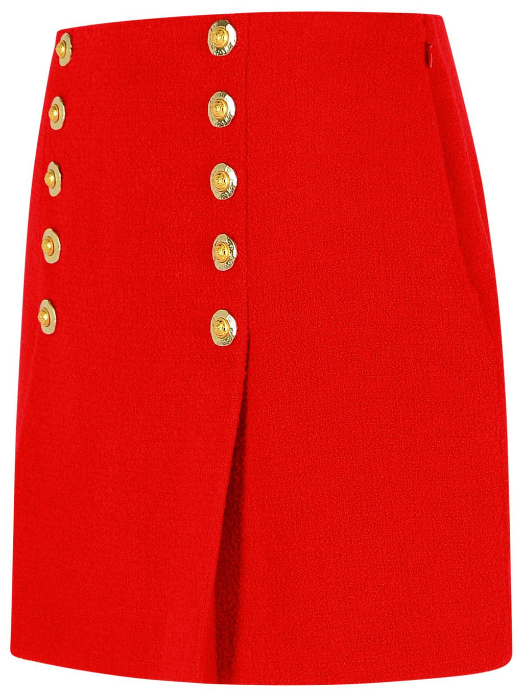 Balmain Short Skirt In Red Virgin Wool Women
