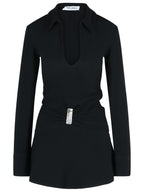 The Attico Black Viscose Blend Mini Dress Women