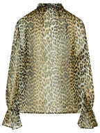 Ganni Leopard Print Viscose Shirt Women
