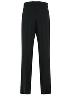 Versace Black Virgin Wool Blend Patalone Men