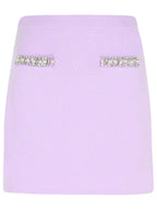 Self Portrait 'Crystal' Skirt In Lilac Viscose Blend Women