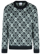 Casablanca Black Mohair Blend Monogrammed Sweater Men