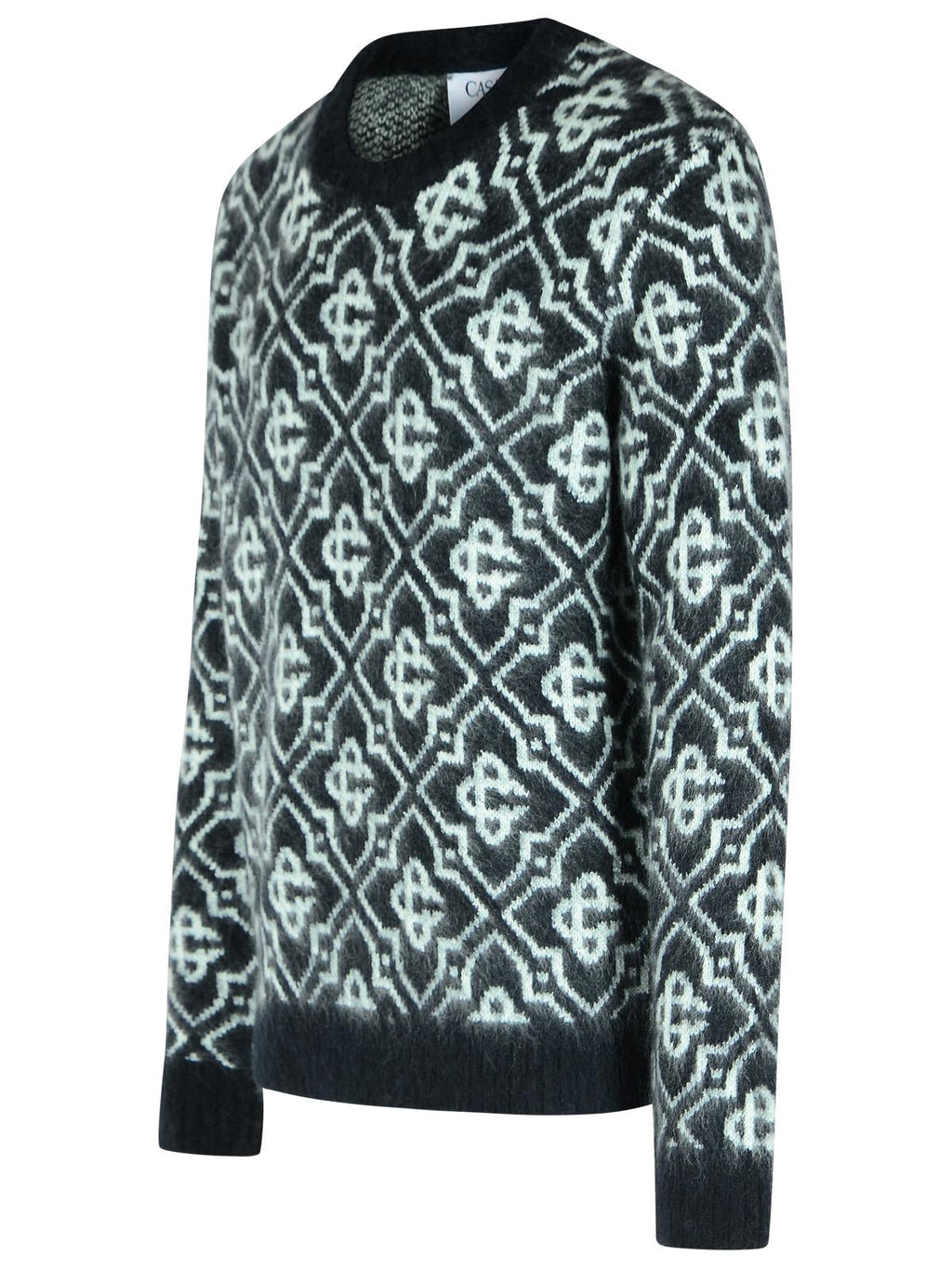 Casablanca Black Mohair Blend Monogrammed Sweater Men